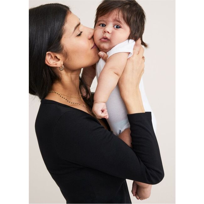 The Women's Rib Nursing Henley, Black - T-Shirts - 4