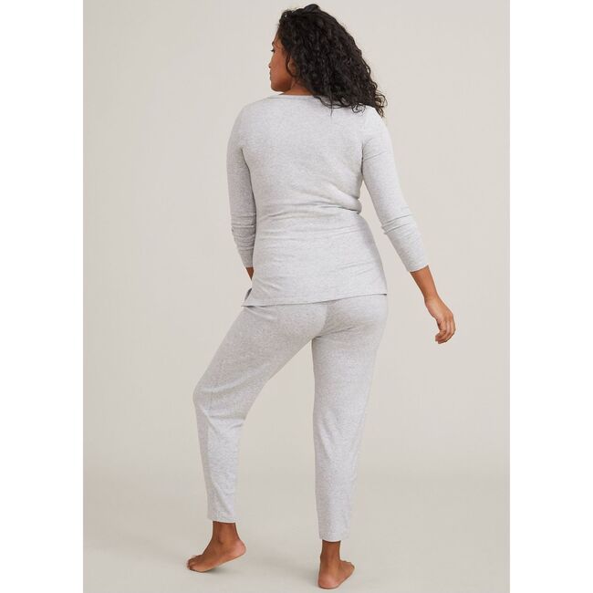 The Women's Rib Nursing Henley, Heather Grey - Tees - 4