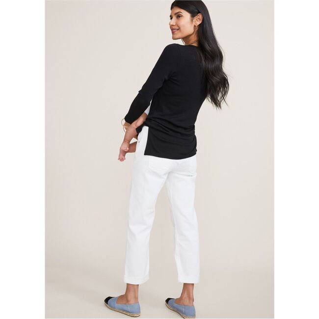 The Women's Rib Nursing Henley, Black - T-Shirts - 5