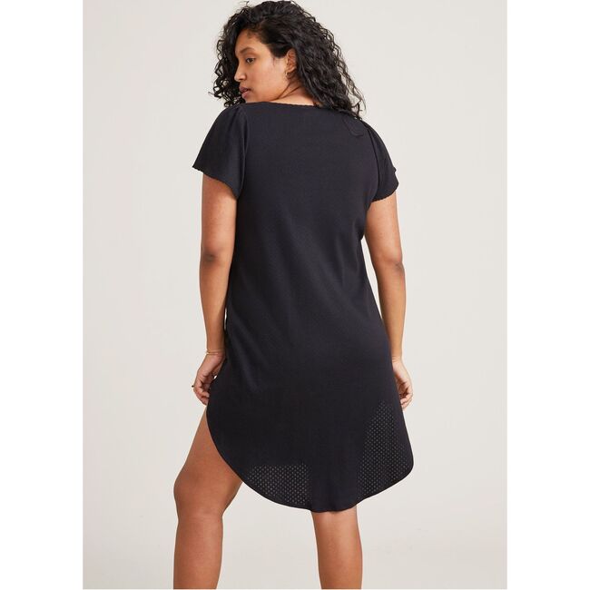 The Women's Organic Pointelle Nightgown, Black - Nightgowns - 3
