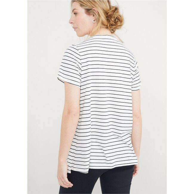 The Women's Luxe Nursing Tee, Black/White Stripe - T-Shirts - 5