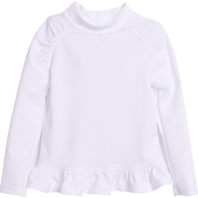 Ruffle Rash Guard, White