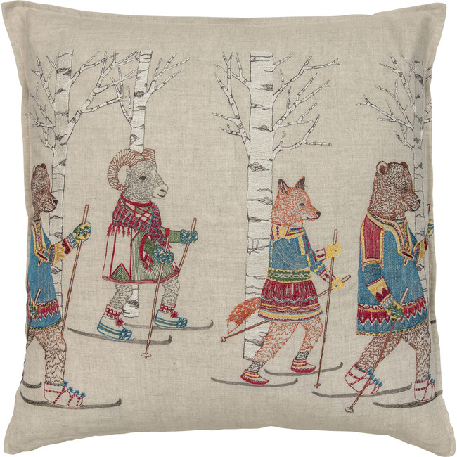 Cross Country Skiers Pillow - Decorative Pillows - 1