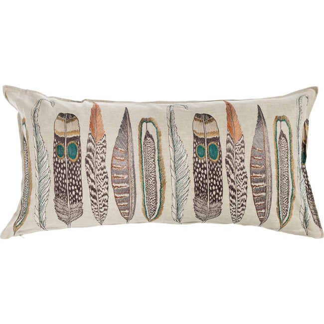 Large Feathers Lumbar Pillow - Decorative Pillows - 1