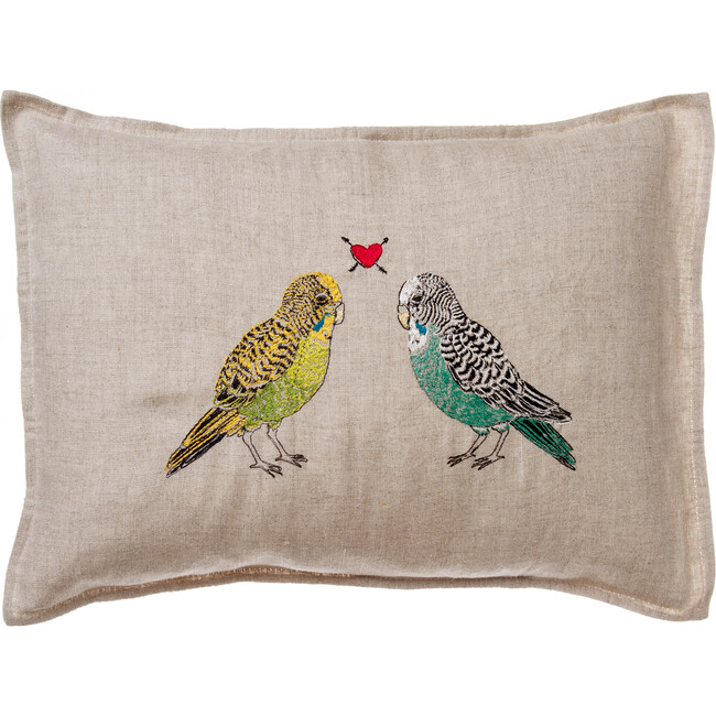 Parakeet Love Pillow