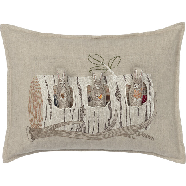 Aspen Log Bunnies Pocket Pillow - Decorative Pillows - 1