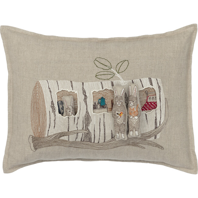 Aspen Log Bunnies Pocket Pillow - Decorative Pillows - 4