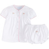 Pinpoint Layette Knit Set, Pink Rose - Mixed Apparel Set - 1 - thumbnail