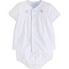 Pinpoint Layette Knit Set, Blue Giraffe - Mixed Apparel Set - 2