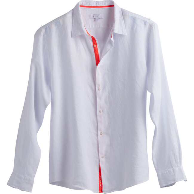 Men's Peter Linen Shirt, White - Shirts - 1