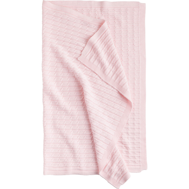 Cable Knit Blanket, Light Pink