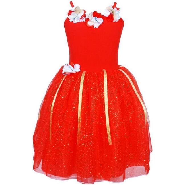 Festive Fairy Petal Dress, Red - Costumes - 1