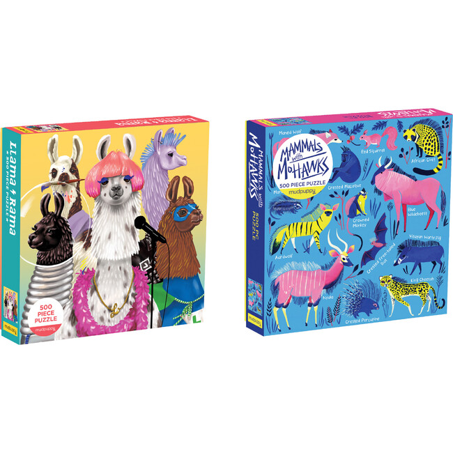 Llama Rama & Mammals with Mohawks 500 Piece Puzzle Set - Puzzles - 1
