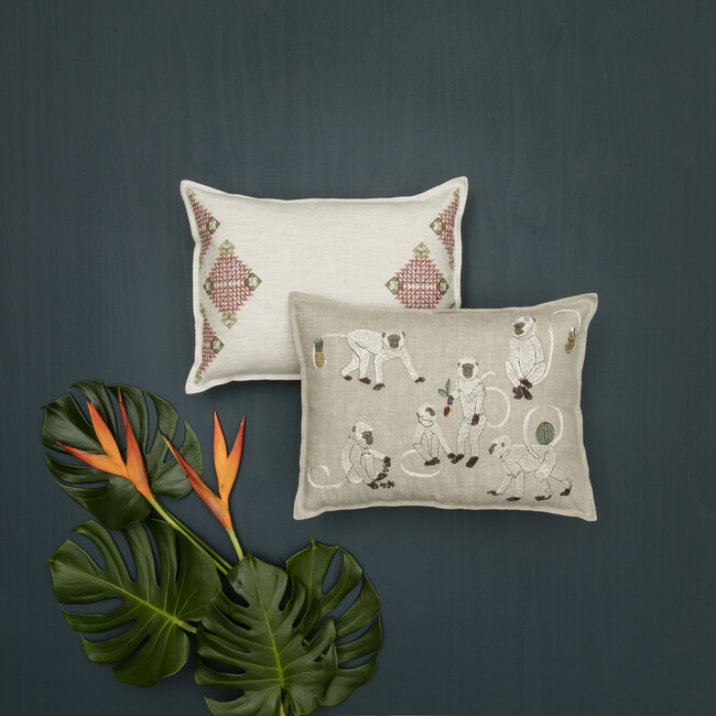 Monkey Business Pillow, Natural - Decorative Pillows - 2