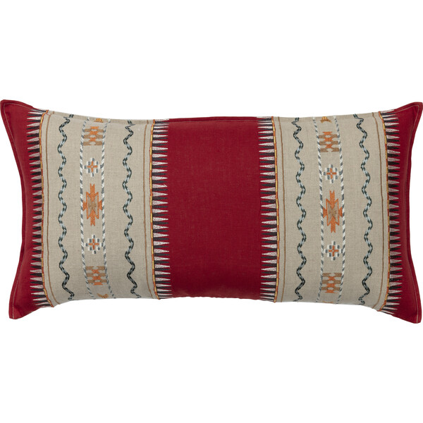 Sawtooth Stripe Applique Lumbar Pillow, Red - Coral + Tusk Decorative ...