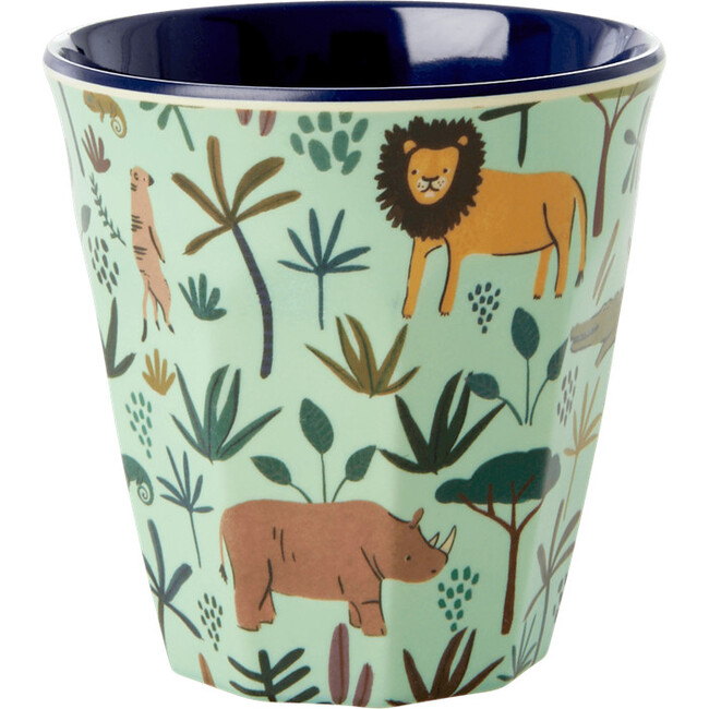 Set of 6 Small Melamine Kids Cups, Blue Jungle - Drinkware - 3