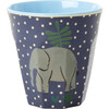 Set of 6 Small Melamine Kids Cups, Blue Jungle - Drinkware - 5