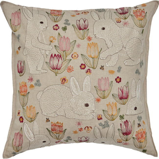Bunnies & Blooms Pillow - Decorative Pillows - 1