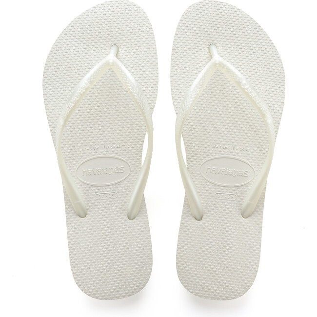 Slim Flip Flops, White - Sandals - 1