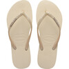 Slim Glitter Flip Flops, Beige - Sandals - 1 - thumbnail