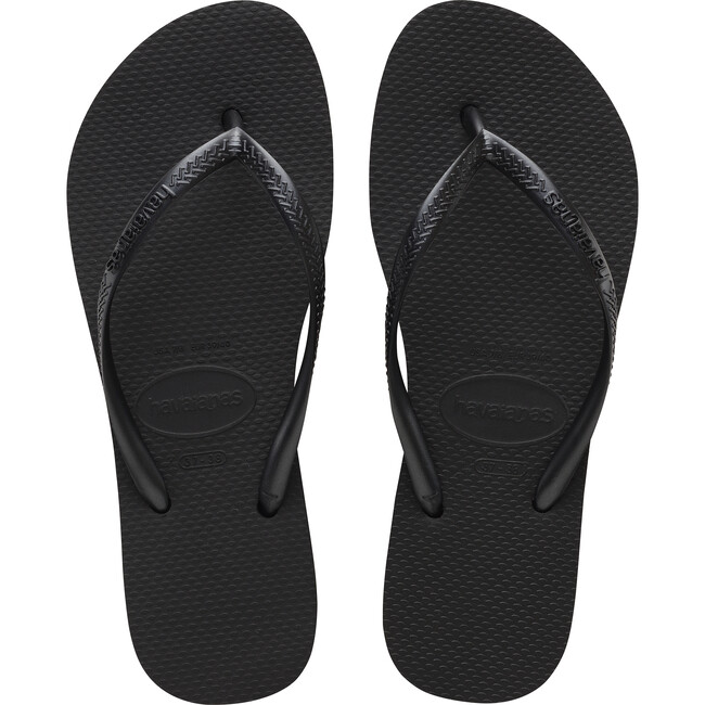 Slim Flatform Flip Flops, Black - Sandals - 1