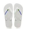 Mens Brazil Logo Flip Flops, White - Sandals - 1 - thumbnail