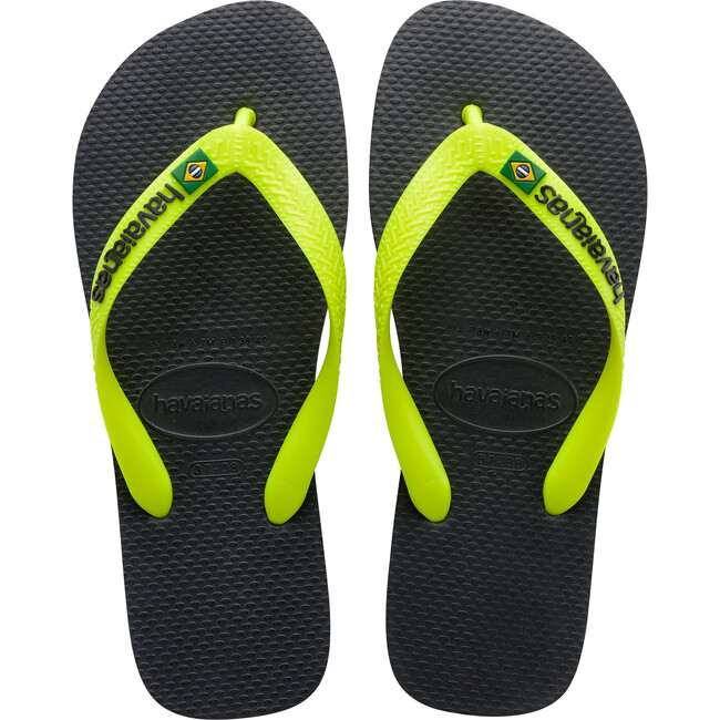 Mens Brazil Logo Flip Flops, New Graphite - Sandals - 1