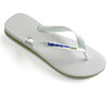 Mens Brazil Logo Flip Flops, White - Sandals - 2 - thumbnail