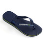 Mens Brazil Logo Flip Flops, Navy Blue - Sandals - 2 - thumbnail