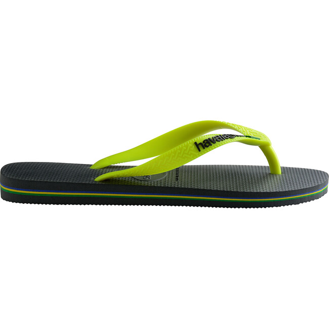 Mens Brazil Logo Flip Flops, New Graphite - Sandals - 3