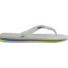 Mens Brazil Logo Flip Flops, White - Sandals - 3 - thumbnail