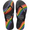 Men's Slim Pride Flip Flops, Black - Sandals - 1 - thumbnail
