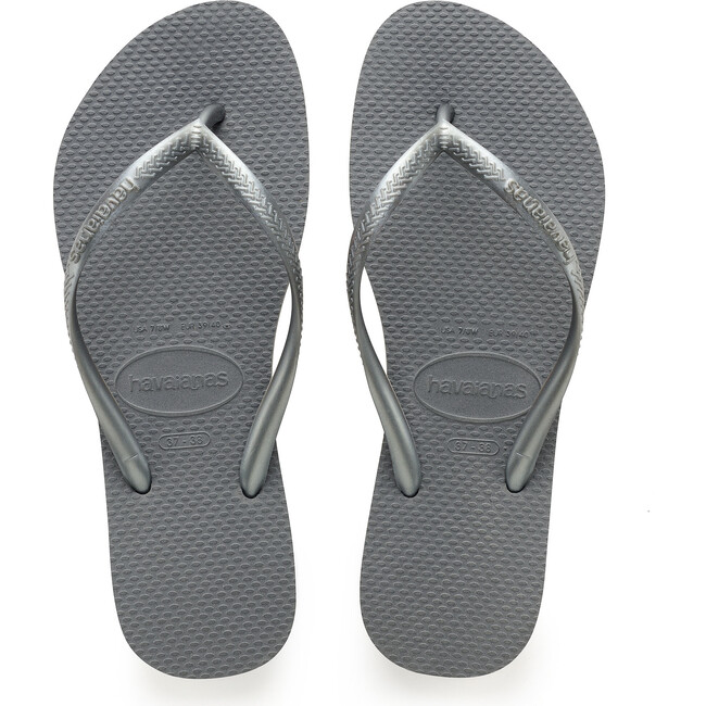 Kids Slim Flip Flops, Steel Grey - Sandals - 1 - zoom