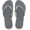 Kids Slim Flip Flops, Steel Grey - Sandals - 1 - thumbnail