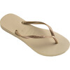 Kids Slim Flip Flops, Sand Grey & Light Golden - Sandals - 2