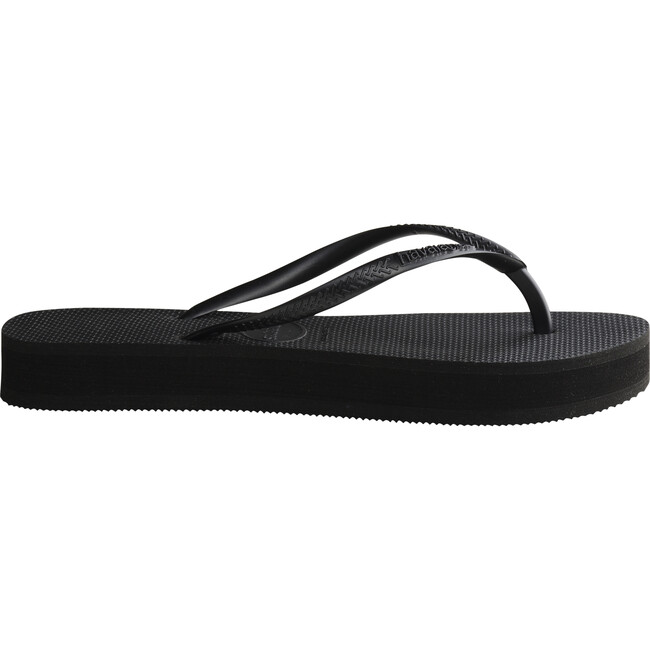 Slim Flatform Flip Flops, Black - Sandals - 3