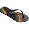 Men's Slim Pride Flip Flops, Black - Sandals - 2