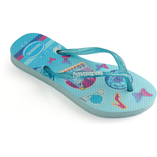 Kids Slim Princess Flip Flops, Sky Blue - Sandals - 2