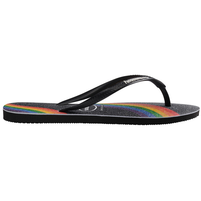 Men's Slim Pride Flip Flops, Black - Sandals - 3
