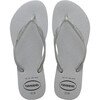 Kids Slim Gloss Flip Flops, Ice Grey - Sandals - 1 - thumbnail
