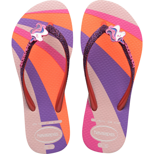 Kids Slim Glitter Flip Flops, Candy Pink - Sandals - 1