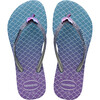 Kids Slim Glitter Flip Flops, Blue - Sandals - 1 - thumbnail