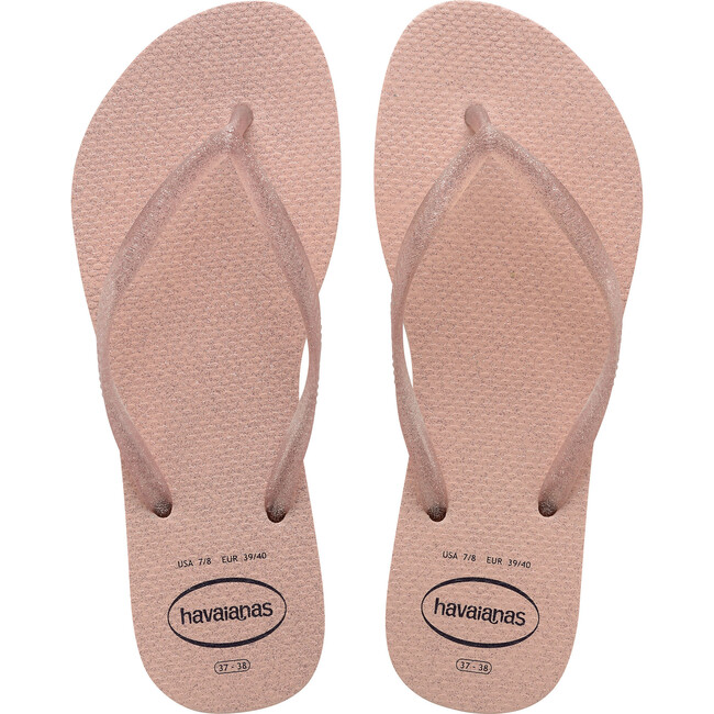 Kids Slim Gloss Flip Flops, Ballet Rose - Sandals - 1