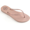 Kids Slim Gloss Flip Flops, Ballet Rose - Sandals - 2