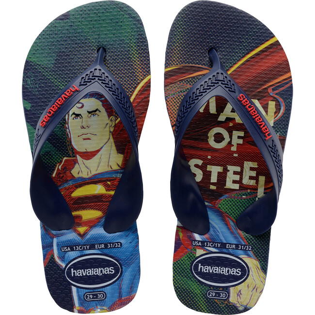 Kids Max Heroes Flip Flops, Navy & Navy - Sandals - 1