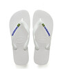 Kids Brazil Logo Flip Flops, White - Sandals - 1 - thumbnail
