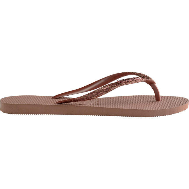 Girls Slim Glitter Flip Flops, Crocus Rose - Sandals - 3