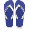Kids Brazil Logo Flip Flops, Marine Blue - Sandals - 1 - thumbnail