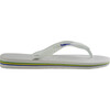 Kids Brazil Logo Flip Flops, White - Sandals - 3