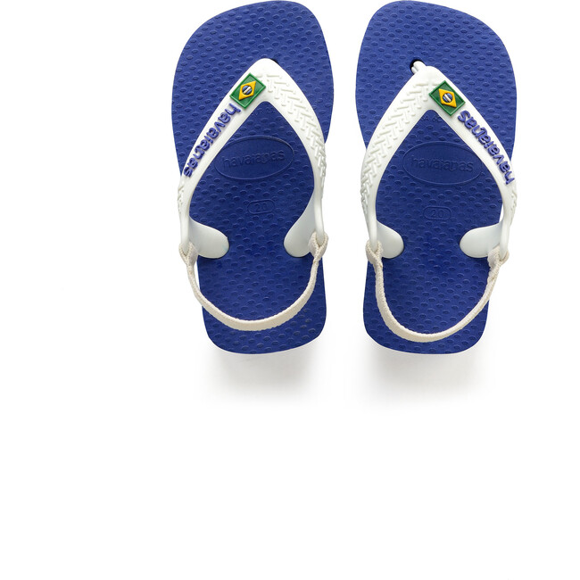 Baby Brazil Logo Flip Flops, Marine Blue - Sandals - 1